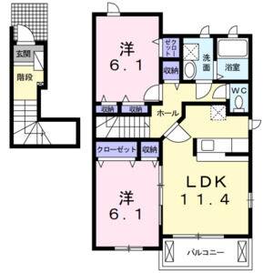 2LDK 間取り図