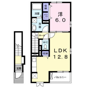 1LDK 間取り図