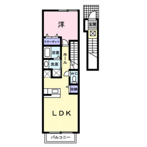 1LDK 間取り図