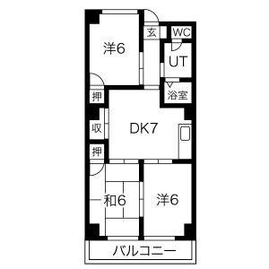 3DK 間取り図