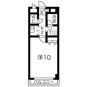 1K 間取り図