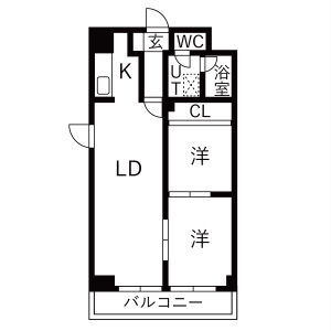 2LDK 間取り図