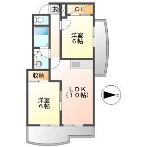 2LDK 間取り図