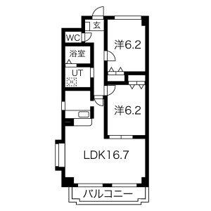 2LDK 間取り図