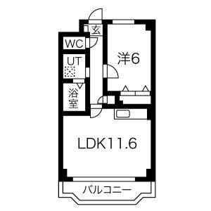 1LDK 間取り図