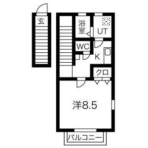 1K 間取り図