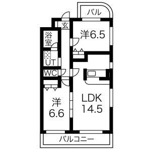2LDK 間取り図