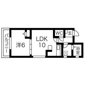 1LDK 間取り図