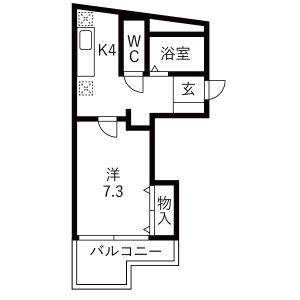 1K 間取り図