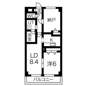 1LDK 間取り図