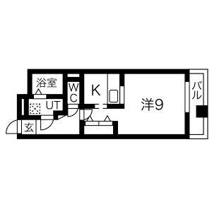 1K 間取り図