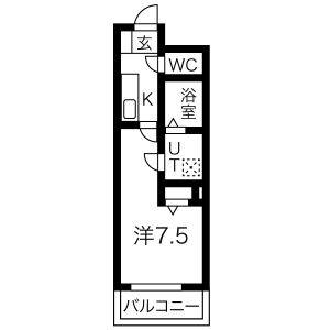 1K 間取り図