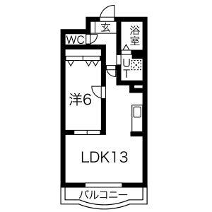 1LDK 間取り図