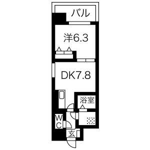 1LDK 間取り図