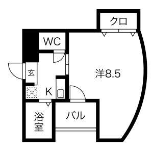 1K 間取り図