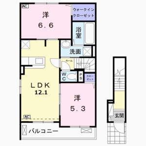 2LDK 間取り図