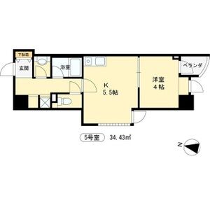 1DK 間取り図