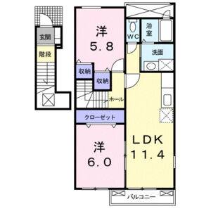 2LDK 間取り図