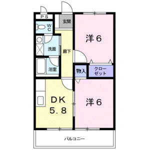 2DK 間取り図