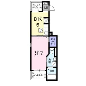 1DK 間取り図