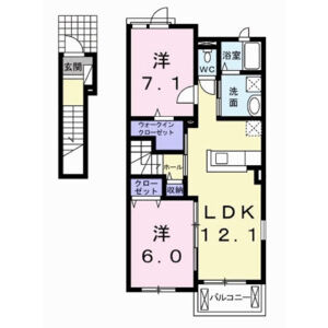 2LDK 間取り図