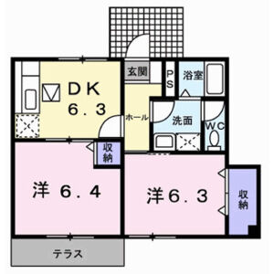 2DK 間取り図