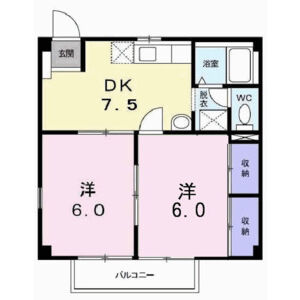 2DK 間取り図