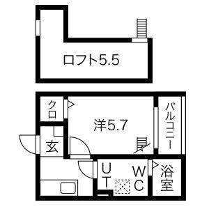 1K 間取り図