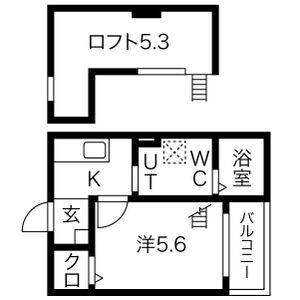 1K 間取り図