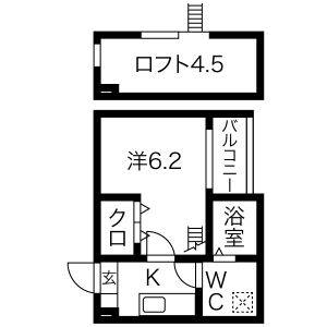 1K 間取り図