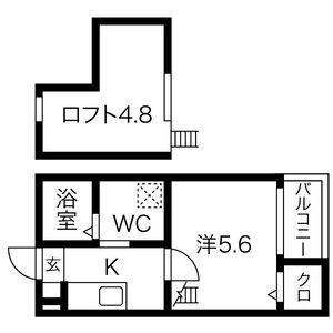 1K 間取り図