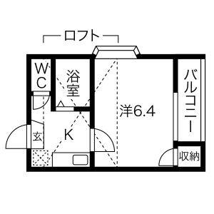 1K 間取り図