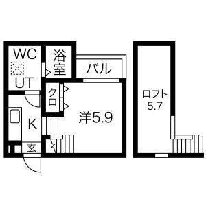 1K 間取り図