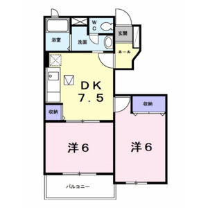 2DK 間取り図