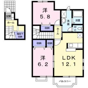 2LDK 間取り図
