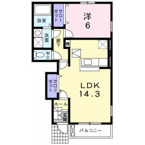1LDK 間取り図