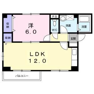 1LDK 間取り図