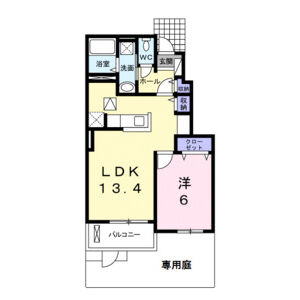 1LDK 間取り図