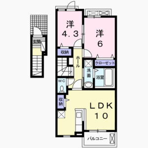 2LDK 間取り図