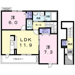 2LDK 間取り図