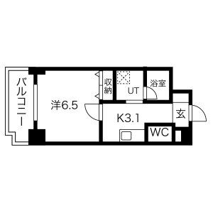1K 間取り図