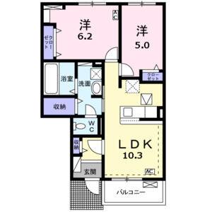 2LDK 間取り図