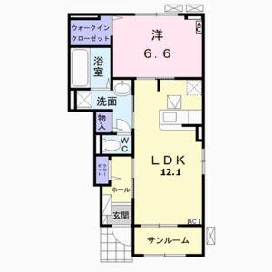 1LDK 間取り図