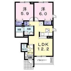2LDK 間取り図