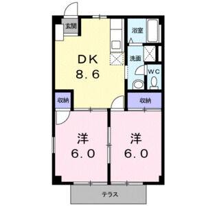 2DK 間取り図