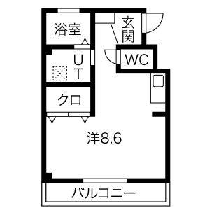 1K 間取り図
