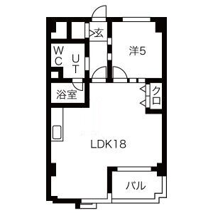 1LDK 間取り図