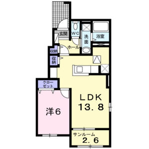 1LDK 間取り図