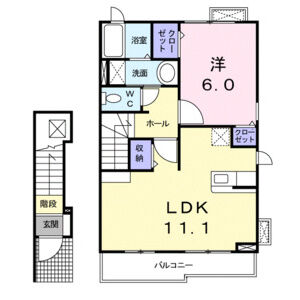 1LDK 間取り図