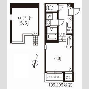 1K 間取り図
